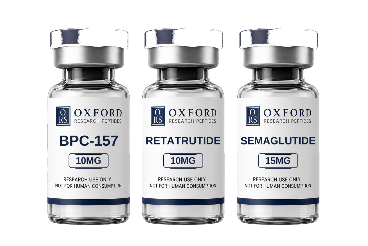 Oxford Research Peptides — Retatrutide, BPC-157 and Semaglutide research vials